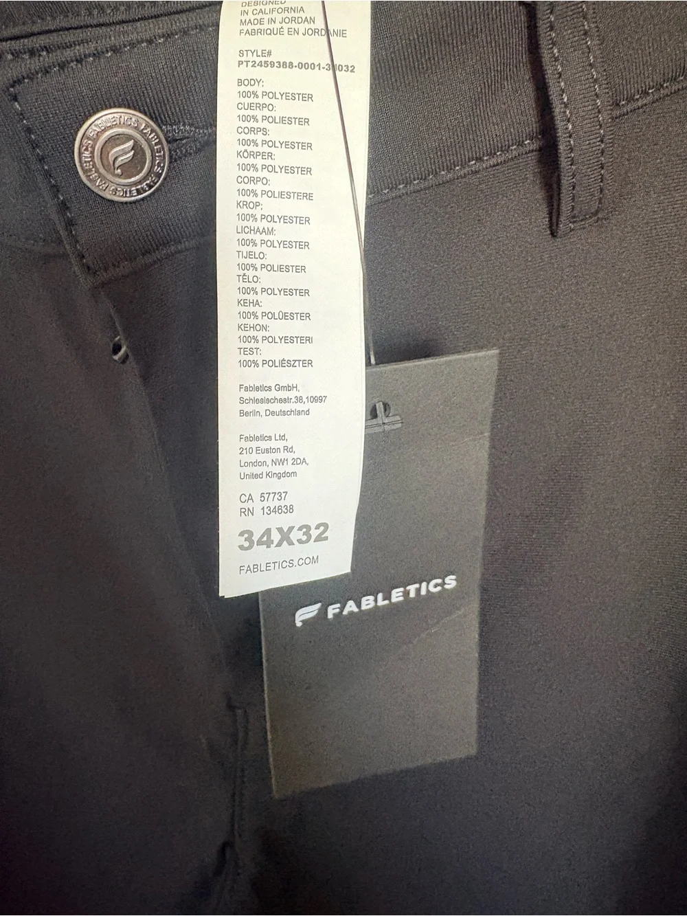 Fabletics Black Men's pants The Don Classic Fit